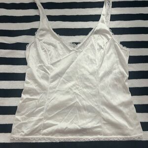 Vintage Sears White Lace-Trimmed Camisole